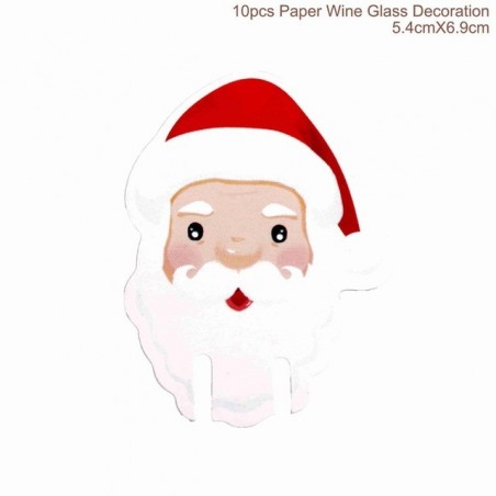 NavidadDecoración de papel de vino de Navidad 10 piezas