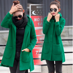 Long hooded coat fleece jacketJackets