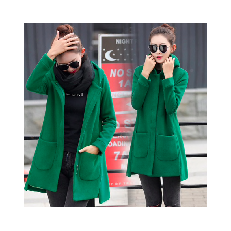 Long hooded coat fleece jacketJackets