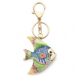 Crystal & enamel fish keyring keychainKeyrings