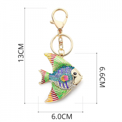 Crystal & enamel fish keyring keychainKeyrings