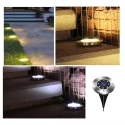 Iluminación solar8 LED Piso enterrado - luz solar jardín con sensor impermeable
