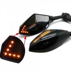 EspejosEspejos retrovisores de la señal de la motocicleta LED para Yamaha Yzf Fzr 600 1000 R1 R6 FZ1 FZ6