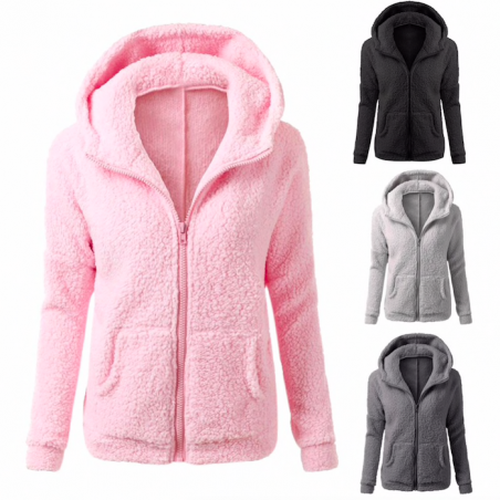 Soft fleece hooded jacket with zipperHoodies & Jumpers