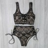 Baño y ropaJuego de bikini de traje de baño de alta cintura