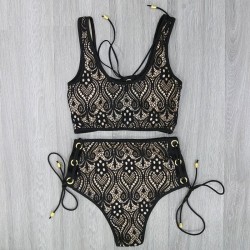 Baño y ropaJuego de bikini de traje de baño de alta cintura