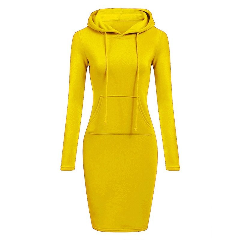 Fleece hooded dress with pockets - long sweaterDresses Fleece hooded dress with pockets - long sweaterDresses