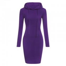 VestidosVestido encapuchado con bolsillos - suéter largo