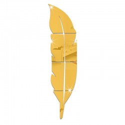 Pegatinas de paredAdhesivo de pared espejo en forma de pluma