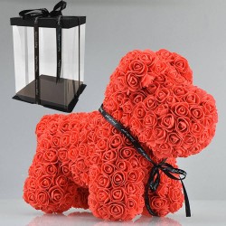Día de San ValentínPerro hecho de rosas de infinito - 40 cm
