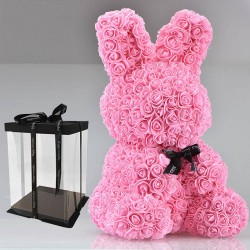 Día de San ValentínConejo de Pascua hecho de rosas infinity - 45 cm