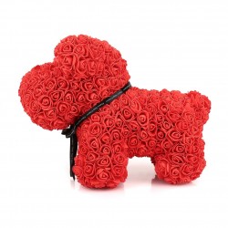 Día de San ValentínPerro hecho de rosas de infinito - 40 cm
