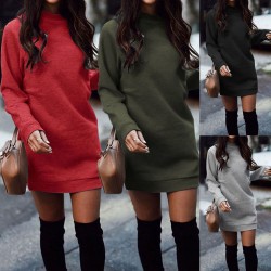 Warm mini dress with long sleeveDresses