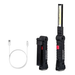 Herramientas de supervivenciaantorcha LED COB - recargable USB - con gancho colgante