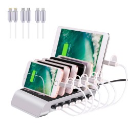 Universal USB charging station stand with 6 port & 6 cables 5V10.2AChargers