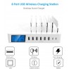 8 Port USB charger with wireless charging - Type-C - LED display and standChargers