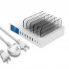 8 Port USB charger with wireless charging - Type-C - LED display and standChargers