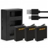 Batería y Cargadoresbatería AHDBT-501 - tres puertos duales cargador USB para GoPro 7 /6 / 5 cámara de acción