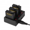 Batería y Cargadoresbatería AHDBT-501 - tres puertos duales cargador USB para GoPro 7 /6 / 5 cámara de acción