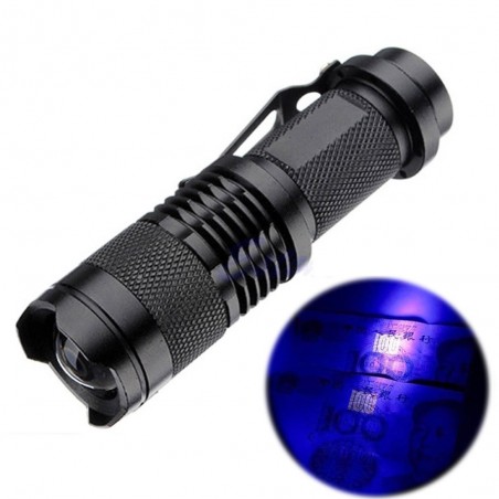 LinternasLinterna LED UV con zoom - verificador de marcadores - detección de dinero falso