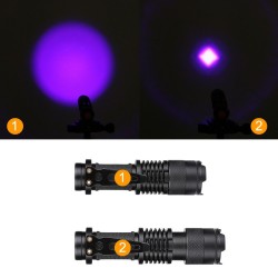 Zoomable UV LED flashlight torch - marker checker - fake money detectionTorches