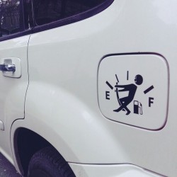 Gas - fuel - vinyl cartoon car stickerStickers