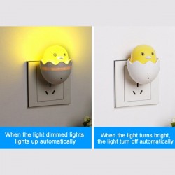 LED AC 220V - wall socket plug - night light - with control sensor - yellow duckWall lights