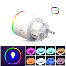 EnchufesWifi plug with power monitor - 16A EU RGB - toma inteligente inalámbrica con control de voz para Google Home Alexa