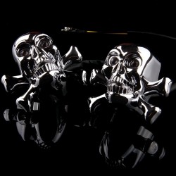 Luces de girocabeza del cráneo de Chrome - LED - luces de señal de motocicleta - indicadores para Honda Yamaha Harley Chopper...