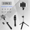 Palos selfiesTripod Bluetooth selfie stick con botón de obturador para smartphone