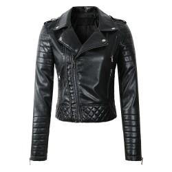 ChaquetasChaqueta de cuero suave con cremalleras