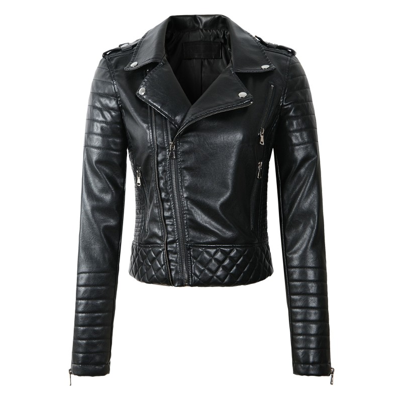 ChaquetasChaqueta de cuero suave con cremalleras