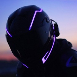 Partes de motosFlashing LED casco strip para moto noche - conjunto
