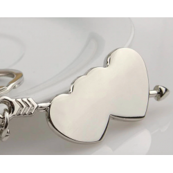 Double heart & arrow - keychainKeyrings