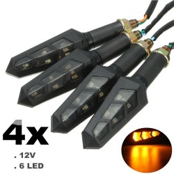 Luces de giro12V LED luz de señal de giro ambar - indicadores de motocicleta 4pcs conjunto