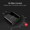 3.4A smart fast 3 port USB charger with LED display - EU plugChargers