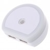 LED dual USB charger plug with sensor lightChargers