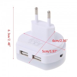 LED dual USB charger plug with sensor lightChargers