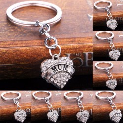 Mom & Daughter & Best Friend crystal heart - keychainKeyrings