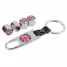 UK flag - car tyre valve caps with wrench keychainWheel parts