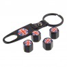 UK flag - car tyre valve caps with wrench keychainWheel parts