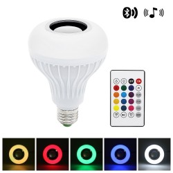 E27Lámpara LED RGB inteligente con altavoz Bluetooth inalámbrico - control remoto