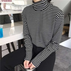 Hoodies & JerséisCasual - suéter de manga larga - cuello de tortuga rayado
