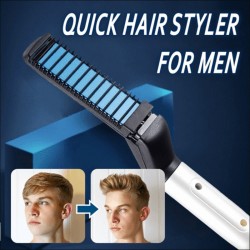 All in one - comb & straightener & hair curling iron for menHair