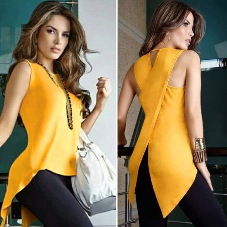 Blusas y camisasCruz irregular blusa - elegante superior