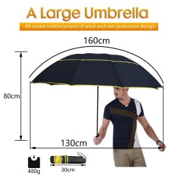 Outdoor & CampingGran paraguas resistente al viento 130 cm