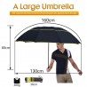 Outdoor & CampingGran paraguas resistente al viento 130 cm