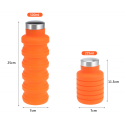 Herramientas de supervivenciabotella de agua de silicona plegable 500 ml