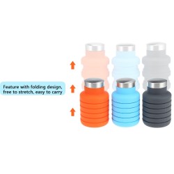 Herramientas de supervivenciabotella de agua de silicona plegable 500 ml