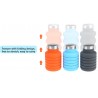 Herramientas de supervivenciabotella de agua de silicona plegable 500 ml